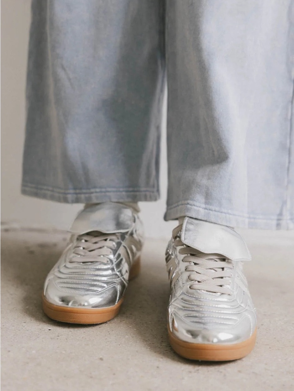 Steve Madden Madrid Sneakers in Silver. Women size 9.5. New! Never worn